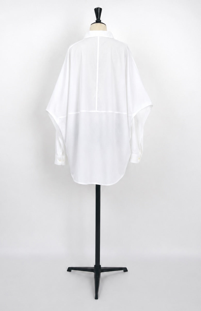 CHEMISE KIMONO À MANCHES COCOON Col Montant